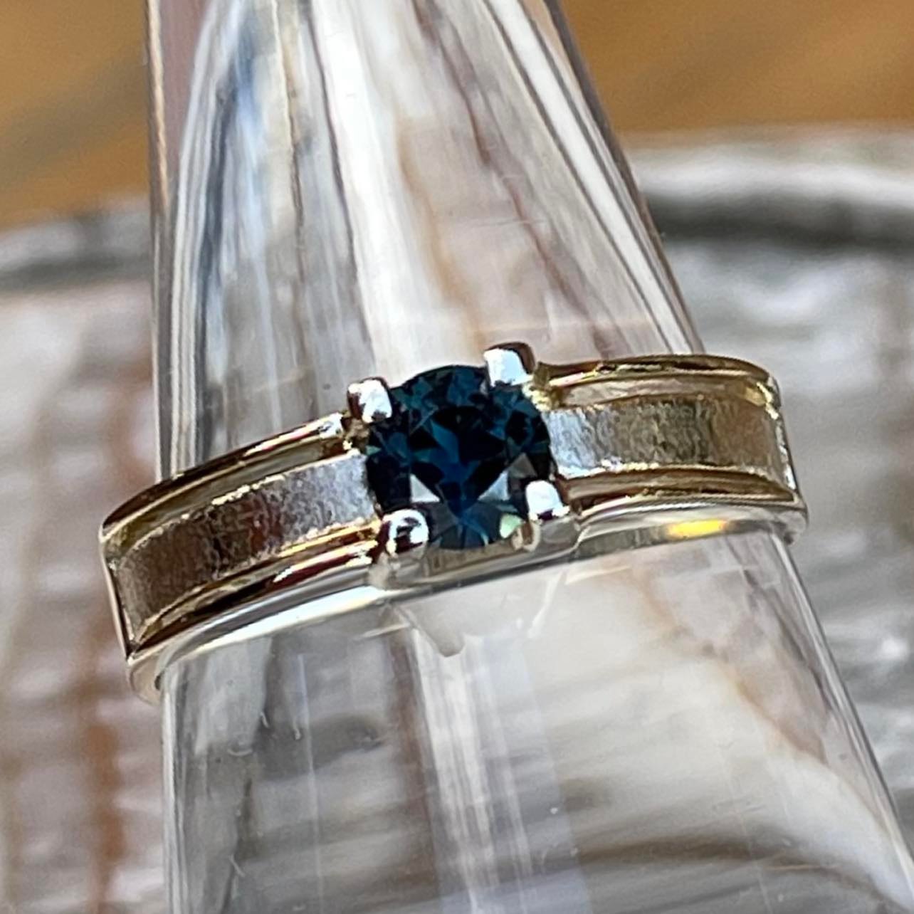 Customised Natural Blue Sapphire Platinum Astrology Ring for Rashi JL